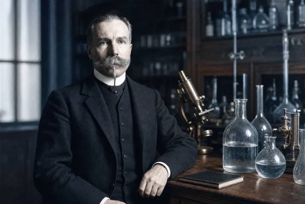Rene Quinton, francuski biolog, u laboratoriji krajem 19. veka